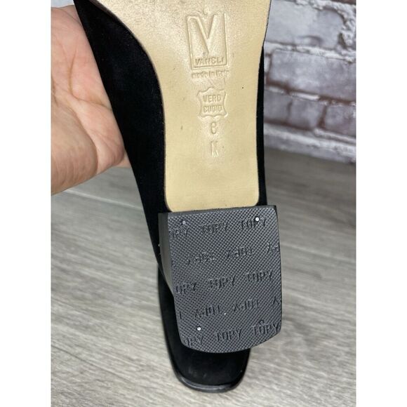 VANELi Black Suede Leather Office Career Work Block Heel Shoes Women Sz 8N US/38 - Picture 8 of 16